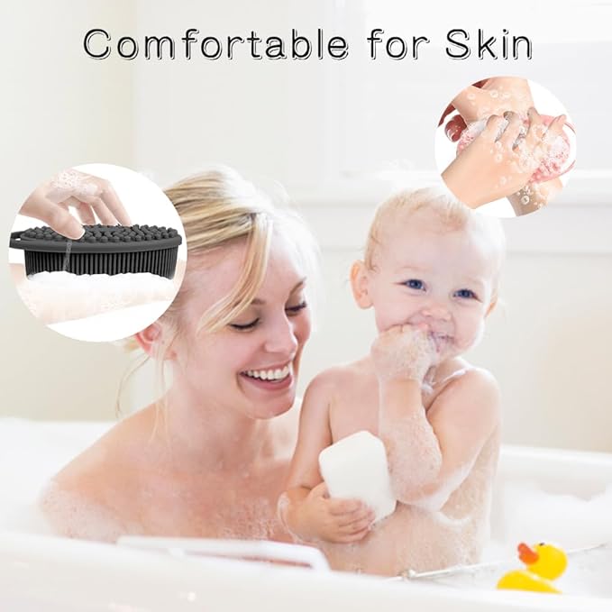 3 Pack Silicone Body Scrubber, Silicone Loofah Soft Exfoliating Body Scrubber - Image 6