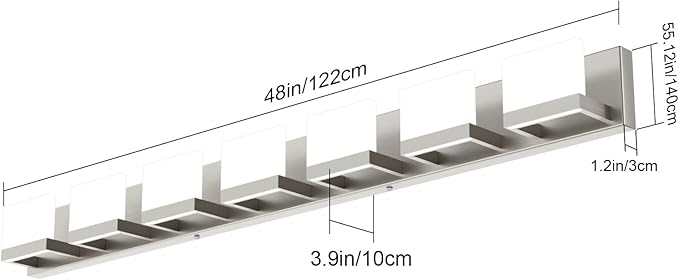 Tipace 7 Lights LED Modern Vanity Light Brushed Nickel Bathroom Lighting - Image 5