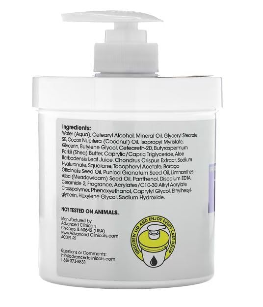 Advanced Clinicals Hyaluronic Acid Moisturizer Body Cream + Hyaluronic Acid - Image 10