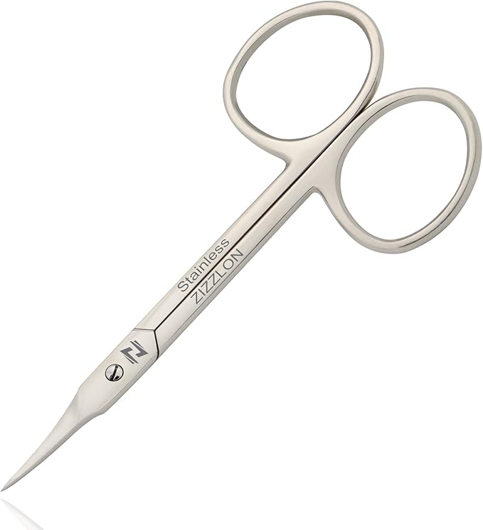 Professional Cuticle Scissors Extra Fine Curved by ZIZZLON