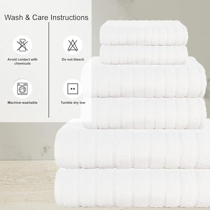 CASA COPENHAGEN Ecstatic 6Pcs 100% Egyptian Cotton Large Designer Towels Gift - Image 5