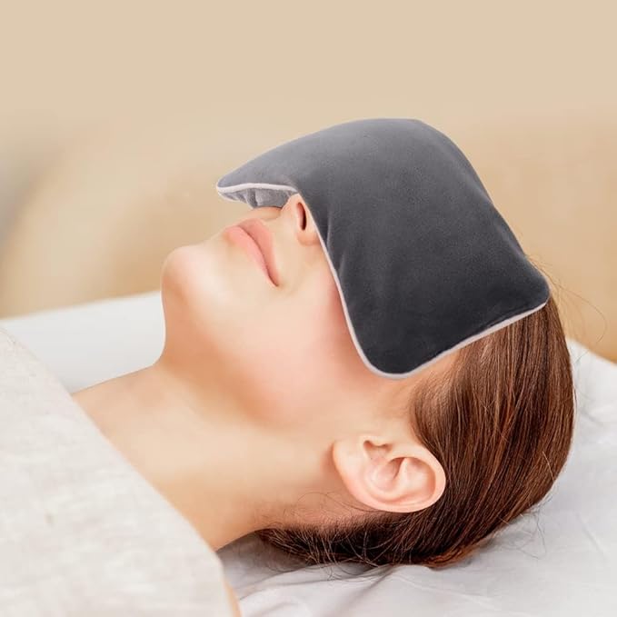 Unscented Weighted Eye Pillow for Yoga, Microwavable Moist Heat Eye Compress - Image 6