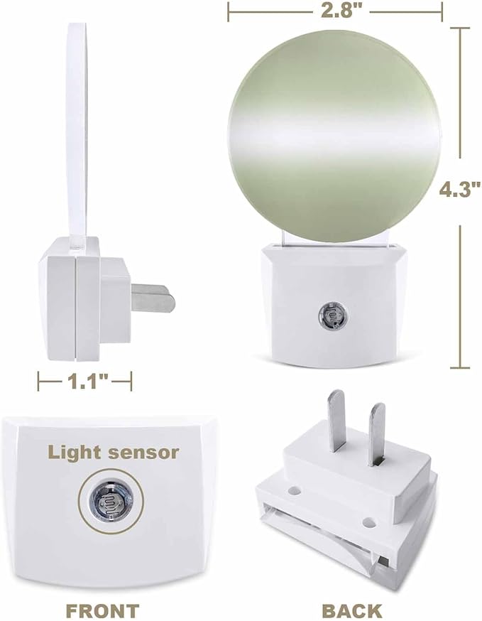 Night Lights Auto Sensor Sage Green Ombre Night Light Solid Color Round Lamp - Image 2