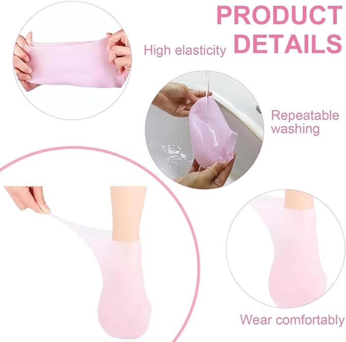 2 Pairs Silicone Moisturizing Glove Socks Set - Image 4