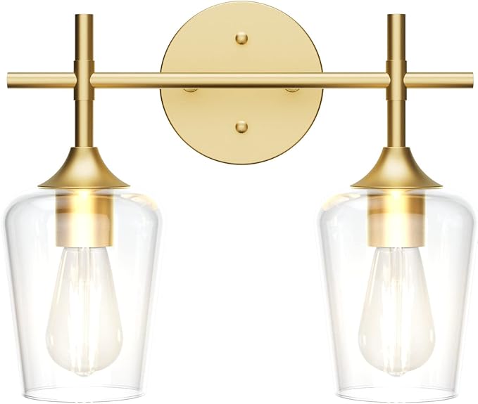 Ralbay Gold Bathroom Light Fixtures 2-Lights by RalbayLighting