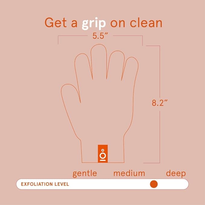 Cleanlogic Bath & Body Exfoliating Glove, Stretchy Bath & Shower Gloves - Image 3