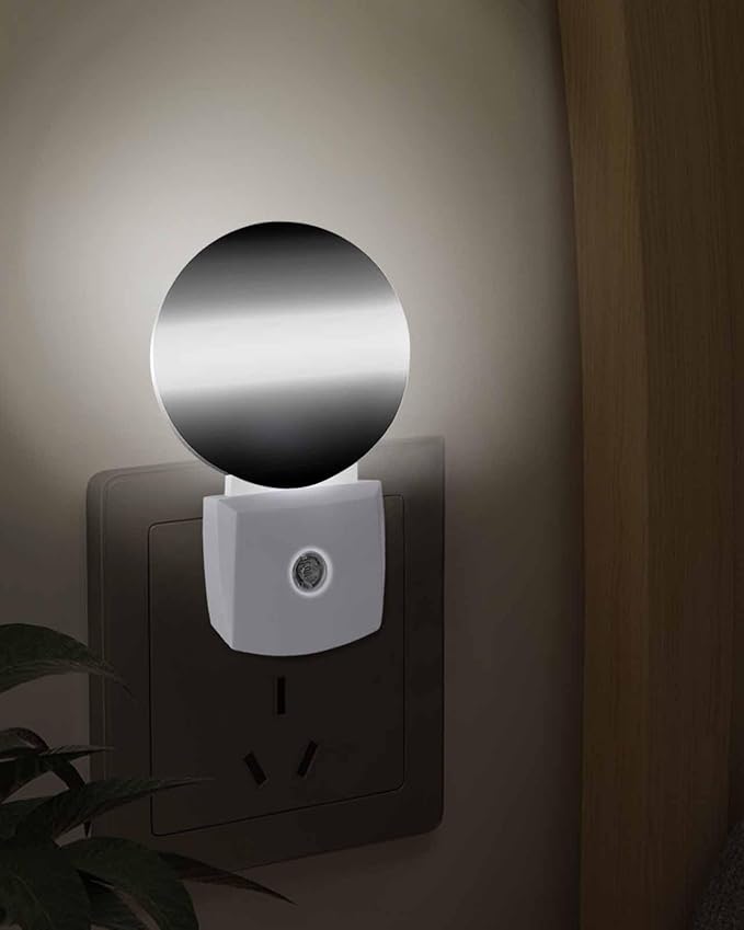 Night Lights Auto Sensor Black Ombre Night Light Solid Color Round Lamp Plug-in - Image 3