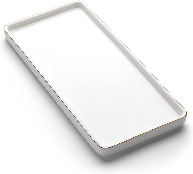 Gurygo 10" Bathroom Tray, Ceramic Vanity Trays by FocusonHomeKitchen