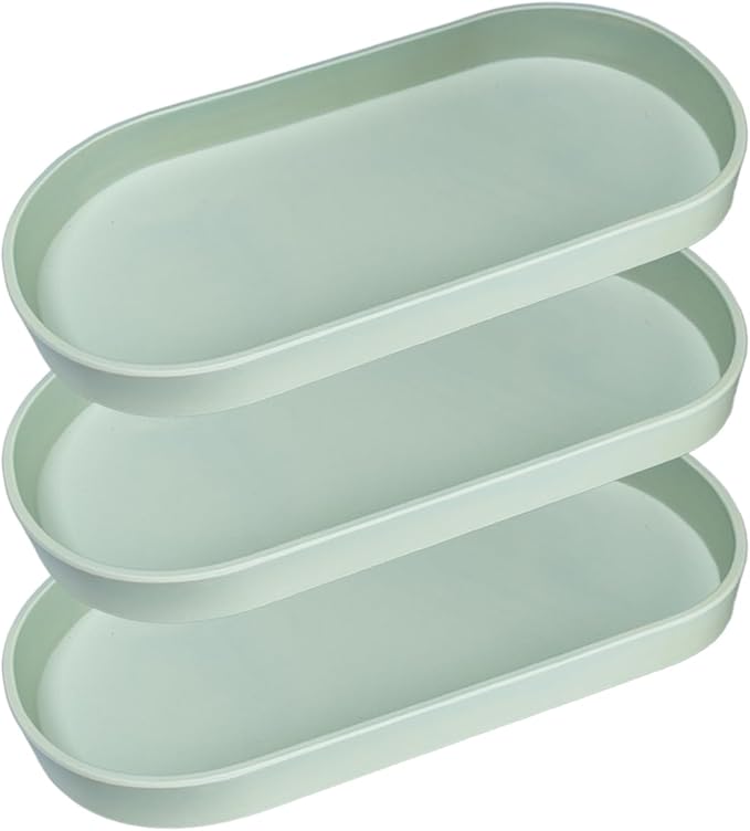 Green Small Tray, 3 Pack Oval Tray by VCREATC-VCREATEFORCUSTOMER
