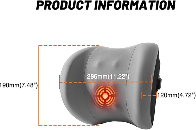 car headrest Pillow, Heat up Vibration Massage Neck Pillow, Memory Cotton Pillow - Image 4