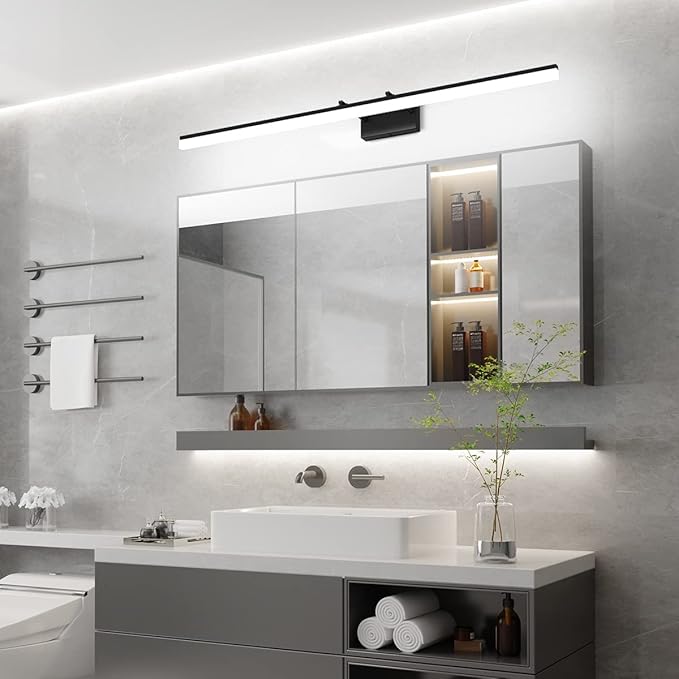 Aipsun 48inch Black Bathroom Llight Fixtures LED Vanity Light Adjustable Modern - Image 7
