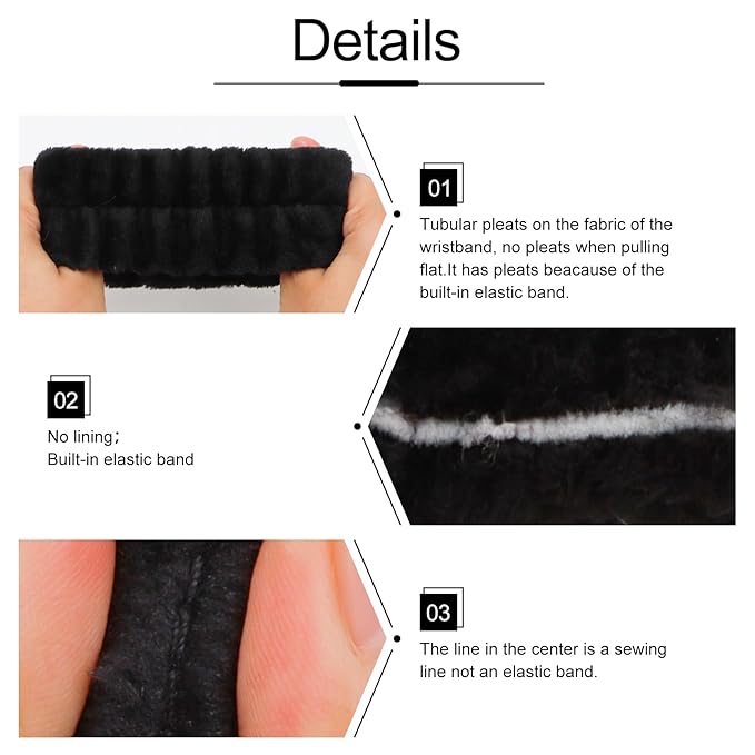 WHAVEL 6PCS Spa Headband and Wristbands Set, Face Wash Headband Wrist Bands - Image 5