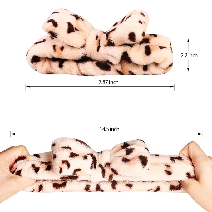 Hishexin 8 Pack Spa Headbands for Women, Soft Bow Skincare Headband for Washing - Image 2