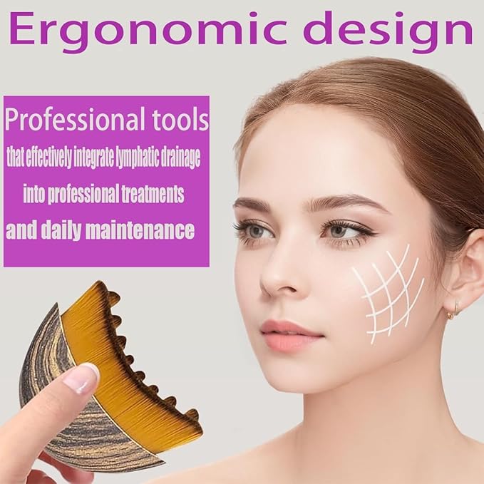 ANGEO Lymphatic Contour Face Brush Soft Bristle Lymphatic Drainage Massager - Image 5