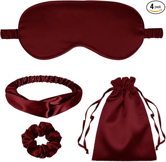 4Pcs Silk Sleep Masks Satin Eye Mask Silky Eyes Cover Blindfold Eyeshade by WJingYiJia