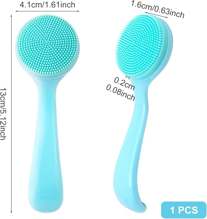 HINZIC Silicone Manual Facial Cleansing Brush, Skin Friendly Waterproof Face - Image 2
