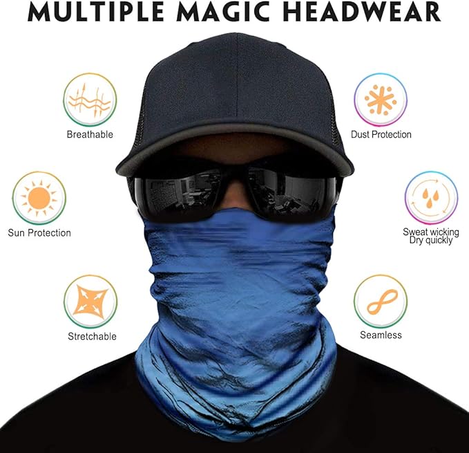 Venswell Neck Gaiter Face Mask Men Women, Seamless Bandana Rave Face Cover - Image 2