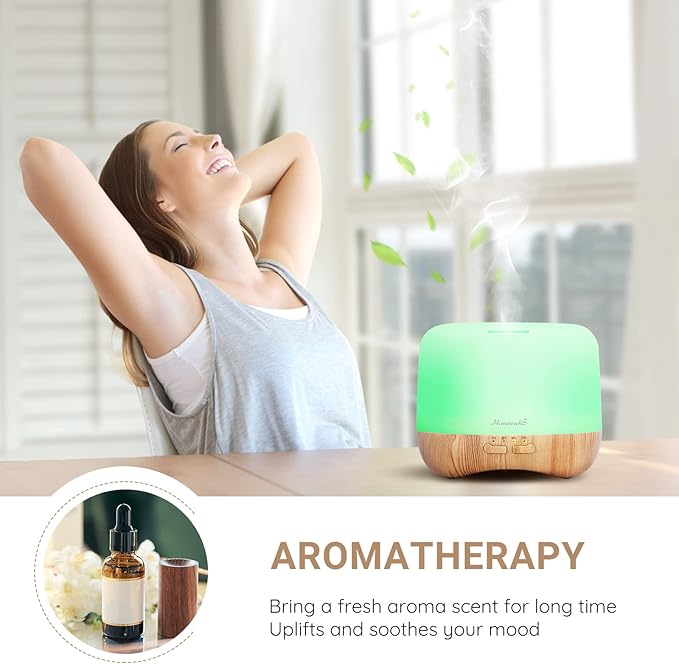 Homeweeks 300ml Essential Oil Diffuser, Quiet Aromatherapy Mist Diffusers - Image 4