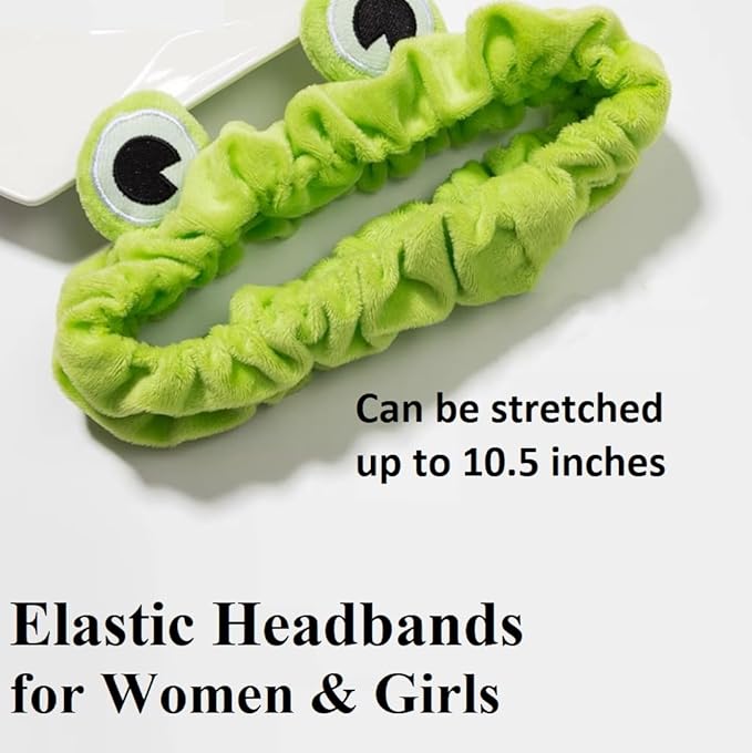 Huachi Makeup Headbands for Women for Washing Face Frog Headband Cute Spa - Image 2