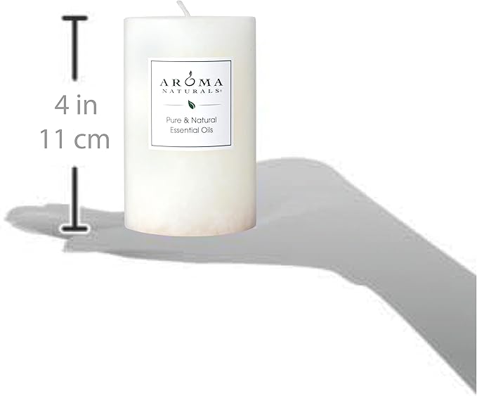 Aroma Naturals Holiday Essential Oil Vanilla & Peppermint Scented Pillar Candle - Image 5
