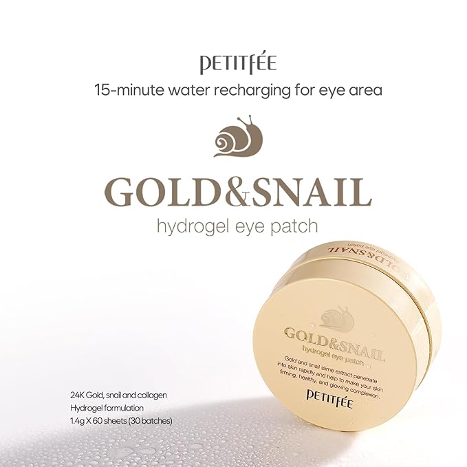 Petitfee Gold & Snail Hydrogel Eye Patch 60ea - Image 3