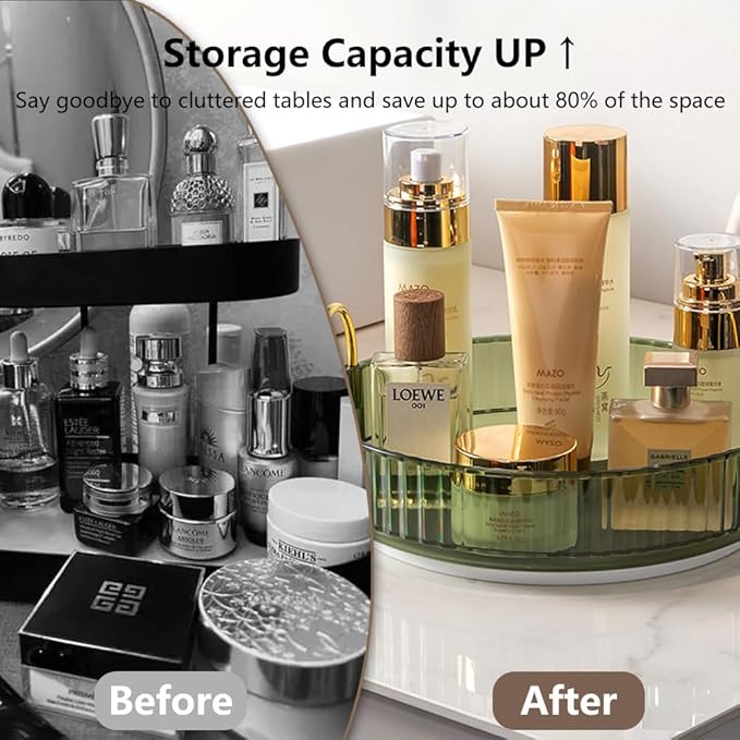 Rotating Makeup Organizer for Vanity, Spinning Cosmetics Storage for Bathroom - Image 4