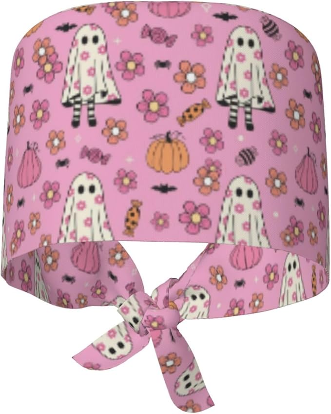 Adjustable Scrub Cap with Buttons & Sweatband, Working Hat with Elastic Tie Back - Image 9
