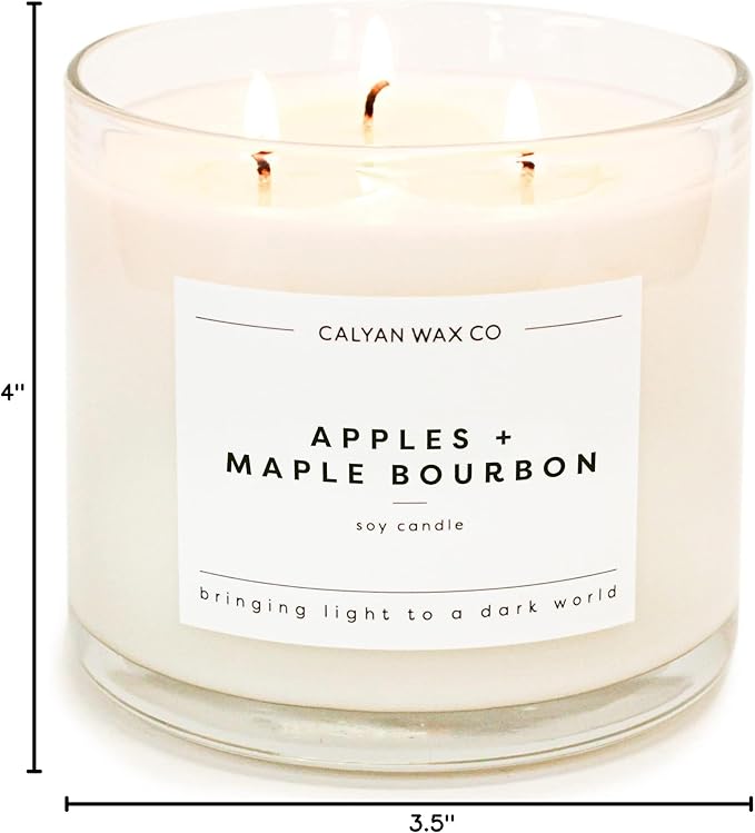 Calyan Wax Co. Apples & Maple Bourbon 3 Wick Scented Candle - Image 10