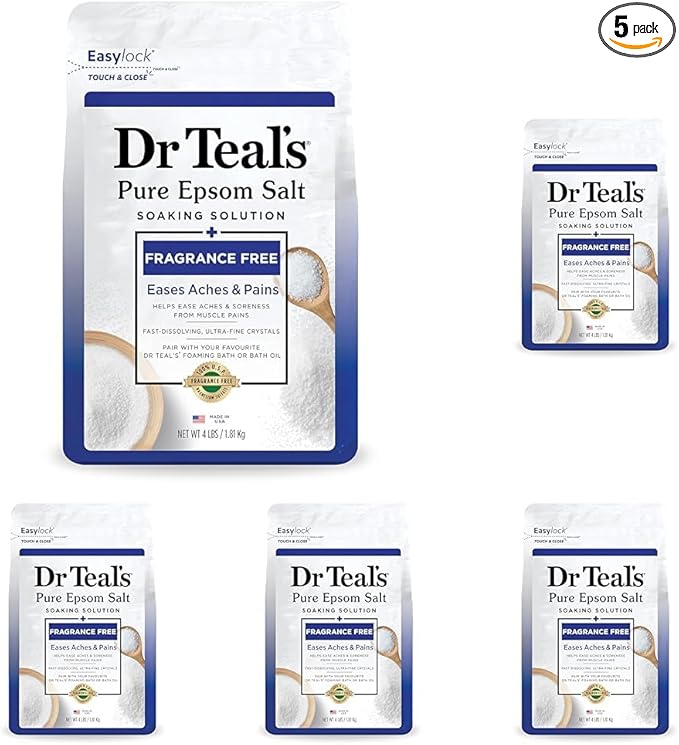 Dr Teal's Pure Epsom Salt Soak, Fragrance Free, 4 lbs by DrTeals