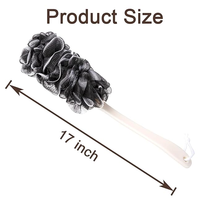 Back Scrubber for Shower, Loofah Long Handle Bath Body Brush, Soft Nylon Mesh - Image 4
