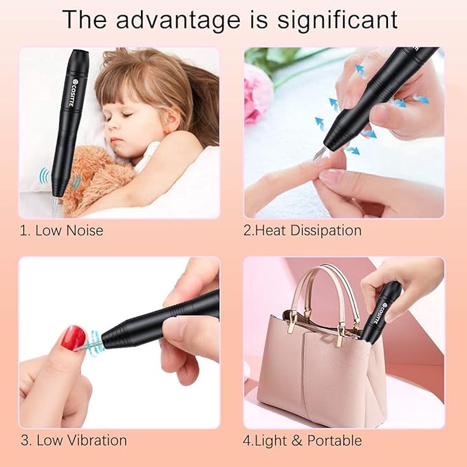 COSITTE Electric Nail Drill, USB Electric Nail Drill Machine - Image 6