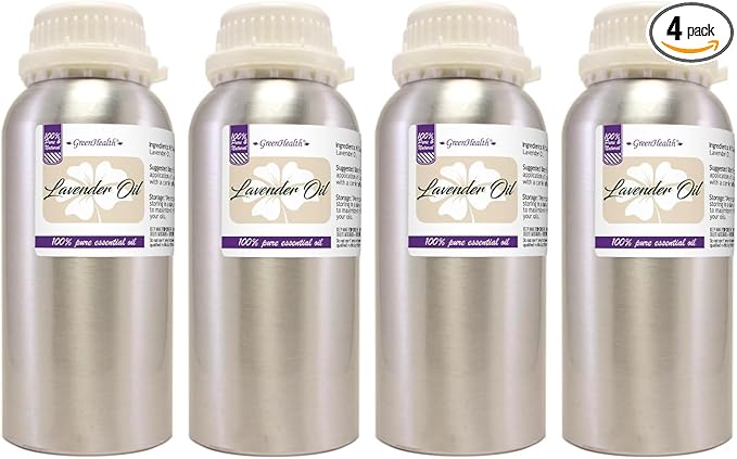 2 Bottles – GreenHealth Lavender Essential Oil – 16 fl oz Each – 100% Pure & by Greenals