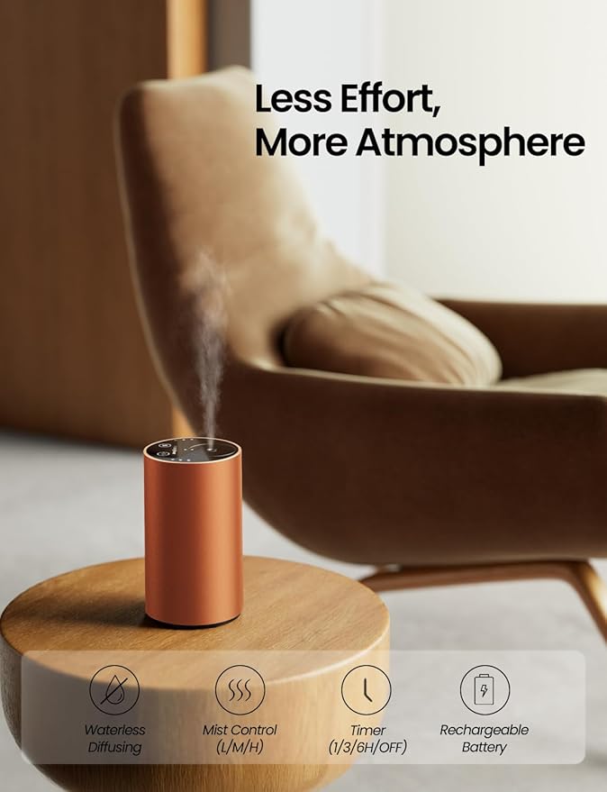 Waterless Essential Oil Diffuser, Rechargeable Scent Diffusers - Image 2