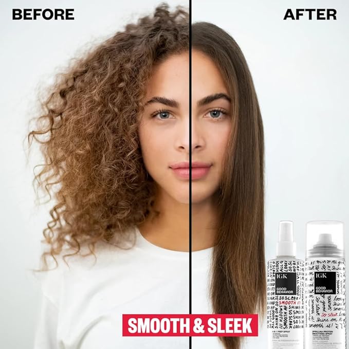 IGK GOOD BEHAVIOR Smoothing Frizz Fighters Set | 4-in-1 Prep Spray + Spirulina - Image 7