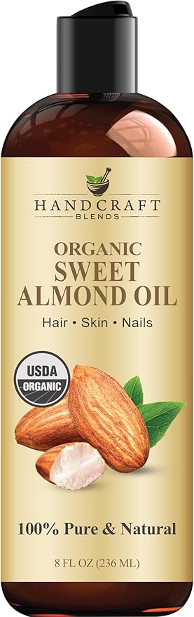 Handcraft Blends Organic Sweet Almond Oil | 100% Pure and Natural | Bath & Body by HandcraftBlends