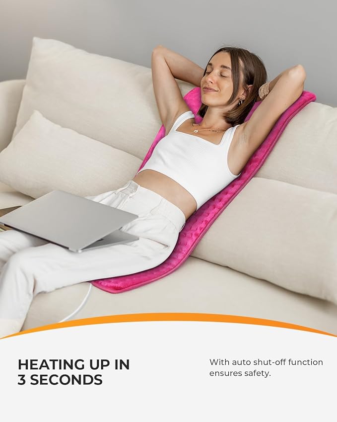 CooCoCo Pink Heating Pad for Period Cramps, FSA Eligible Cute Heated Pad - Image 6