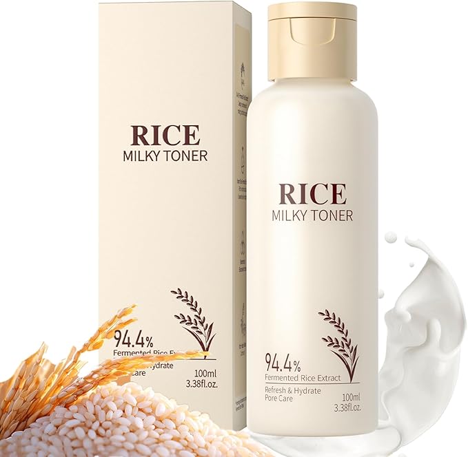 Milky Rice Toner for Face, Rice Toner Korean Facial Deep Hydrating Toners by Grospe
