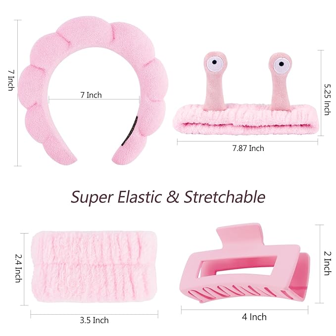 VELSCRUN Spa Headband, Makeup Face Wash Skincare Headbands, Stuff - Image 7
