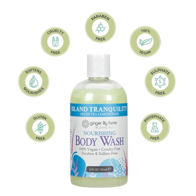 Ginger Lily Farms Botanicals Nourishing Body Wash, Island Tranquility, 100% - Image 4