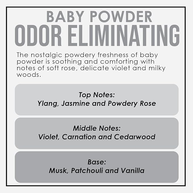 Baby Powder Odor Eliminating Highly Fragranced Candle - Image 5