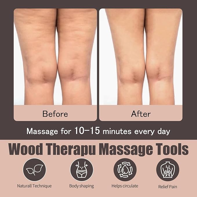 Wooden Mushroom Massager, Wooden Body Contouring Therapeutic Tool, Anti - Image 3