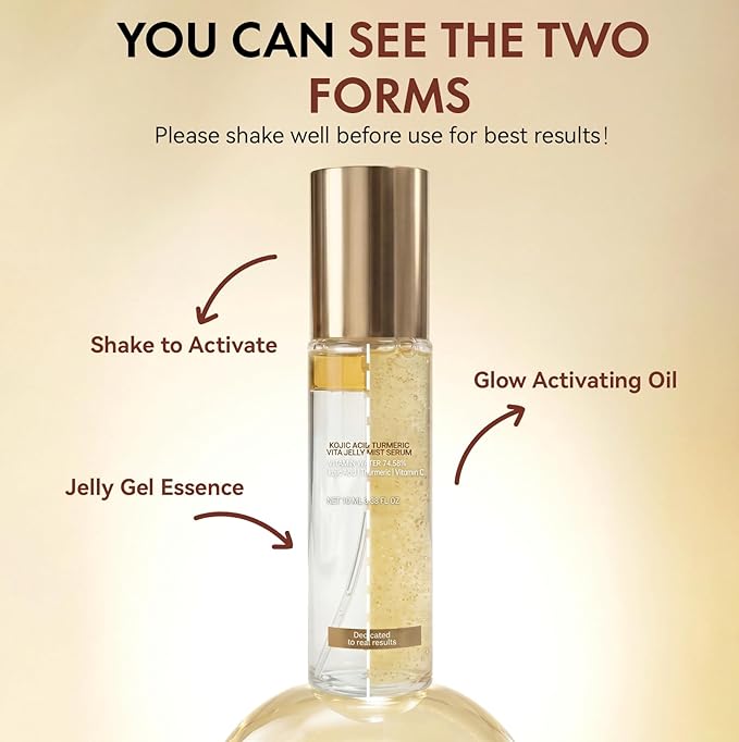 Jelly Serum Mist with Kojic Acid & Turmeric, 3-in-1 Hydrating Face Glow Spray - Image 5