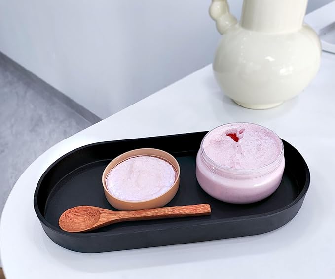 Black Small Tray, Oval Tray for Kitchen Counter, Bathtub Bathroom Vanity Items - Image 5