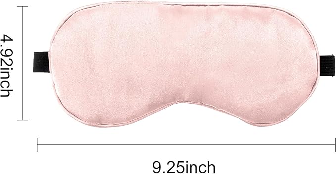 2 PCS Black Pink Satin Sleep Masks, Adjustable Silk Eye Mask - Image 4