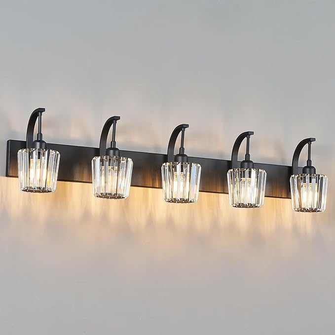 Modern Bathroom Vanity Light, 5-Light Black Wall Sconce - Image 8