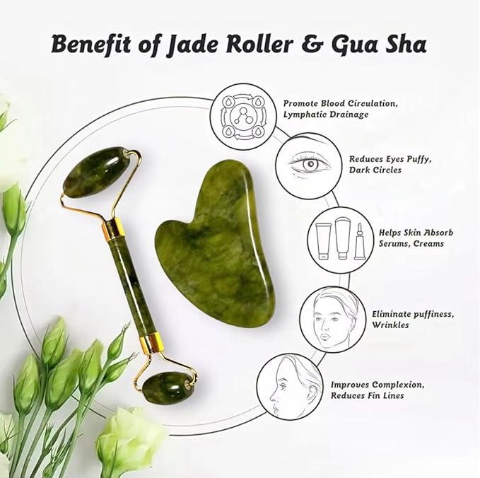Gua Sha Facial Tool and Jade Roller Set –Anti-Aging Tools - Image 7