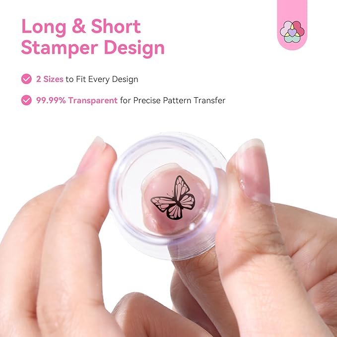 Saviland French Tip Nail Stamp: 4PCS Nail Art Stamper Kit Clear Silicone Nails - Image 6