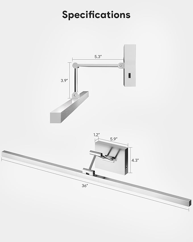 VONLUCE 36" LED Bathroom Vanity Light, 3CCT Modern LED Vanity Lights - Image 6