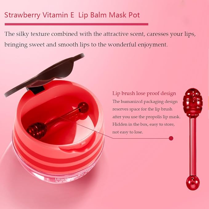 3PCS Bee Lip Balm Honey Pot, Moisturizing Propolis Lip Mask, Hydrating - Image 2