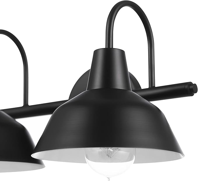 Globe Electric 63000004 3-Piece Bathroom Set, Matte Black, 15.5" 2-Light Vanity - Image 6